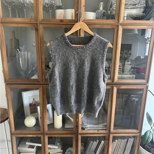 Vintage Angora Wool Sleeveless Sweater